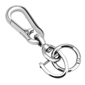 Strong Metal Keyring Clip Quick Chain Links 100Pcs Carabiner Snap Hooks M5 x 50MM Zinc-Galvanized Steel Spring Snap Hooks 220lbs Holding Capacity Spring Clips for Dog Leash Keychain Bottle 
