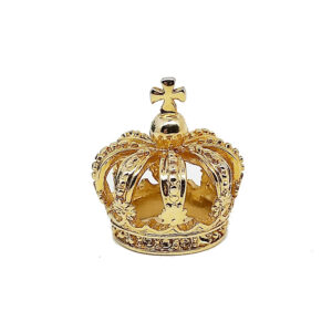 Crown Shaped Custom Die Casting Golden Metal Perfume Cap Zamac Aromatherapy Metal Bottle Cap