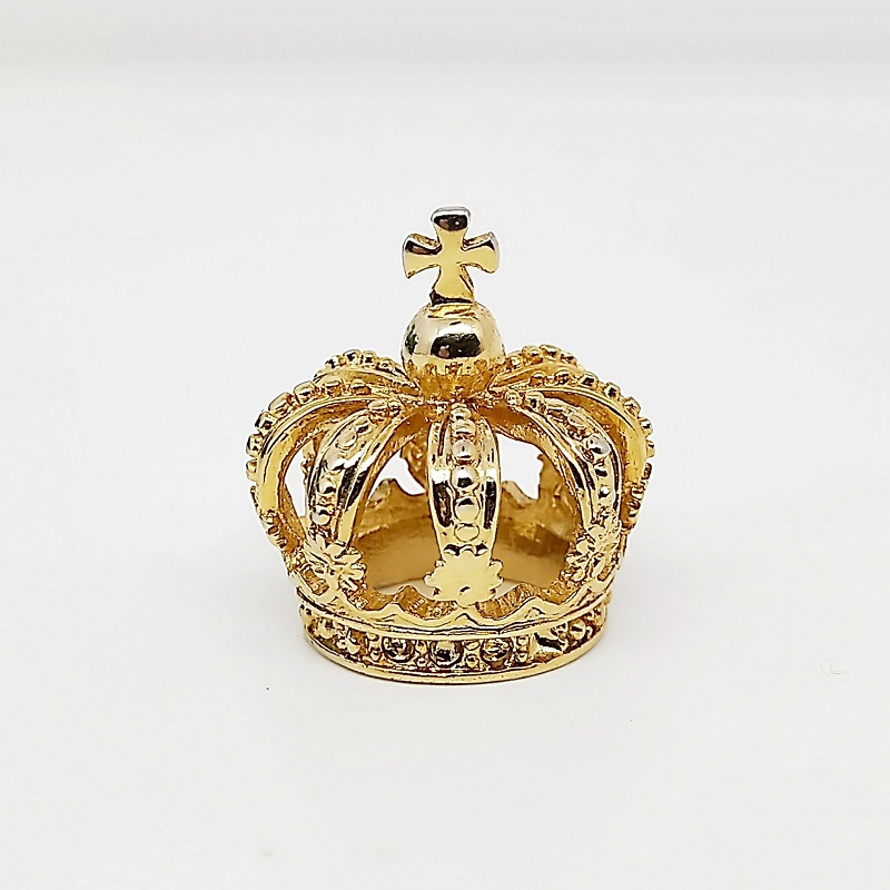 Crown Shaped Custom Die Casting Golden Metal Perfume Cap Zamac Aromatherapy Metal Bottle Cap