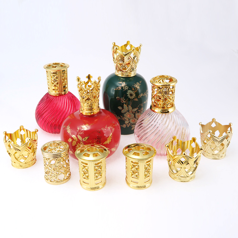 Arabian Style Antiqued Metal Arabian Style Essential Oil Bottles And Metal Bottle Cap
