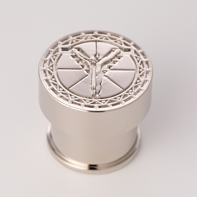 Custom Made Round Silver Perfume Bottle Cap Zinc Alloy Die Casting