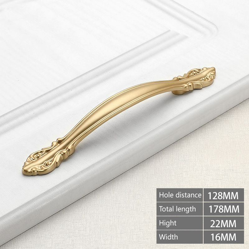 Aluminum Alloy Die Casting Golden Metal Wardrobe Door Handle China Die Casting Custom Factory