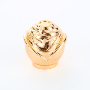 Zamak Metal Golden Flower Shaped Perfume Bottle Caps China Manufacturer Zinc Alloy Die Casting Factory