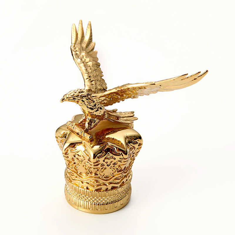 Zamak Metal golden eagle shaped Perfume bottle caps China Manufacturer